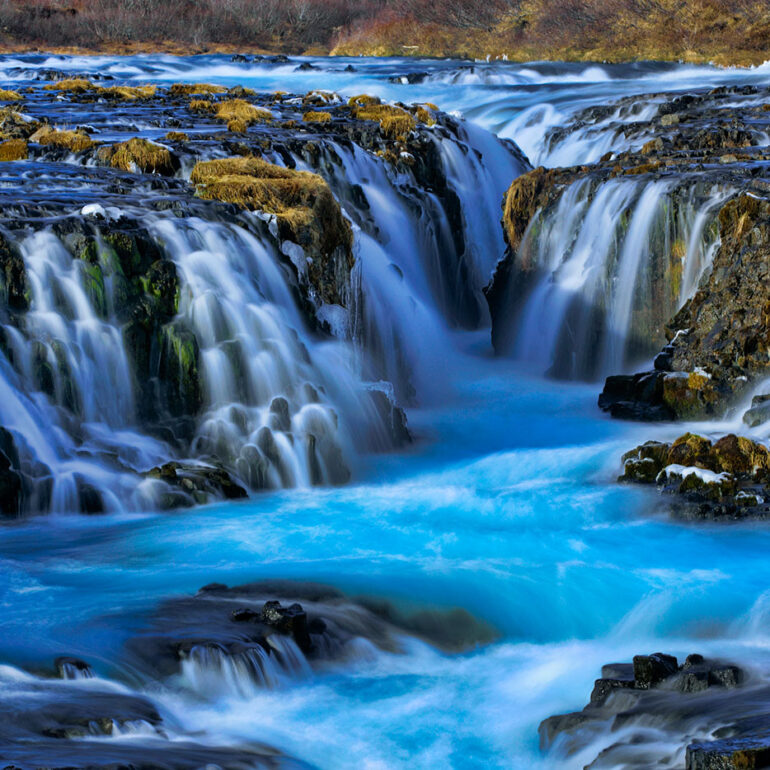 Blue waterfall.
