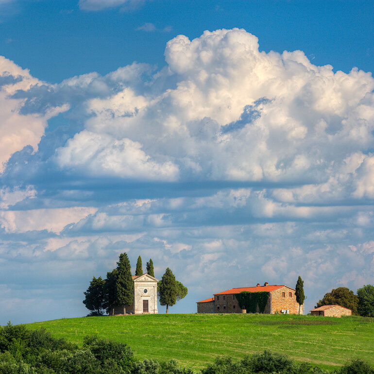 Iconic church set on top of a hill.