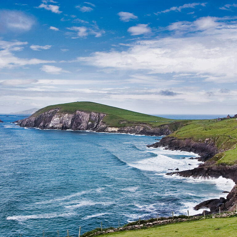 Cove with breaking waves.