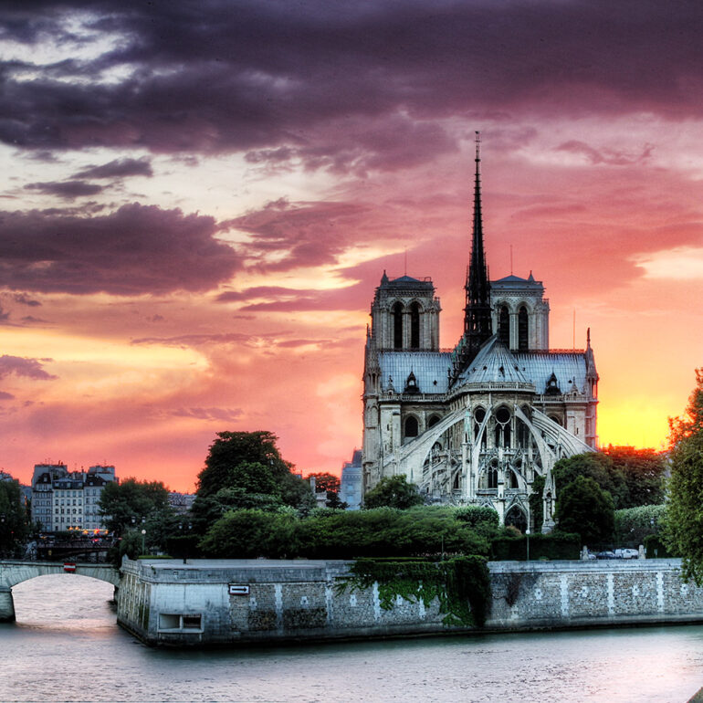 Sunset on Notre Dame.