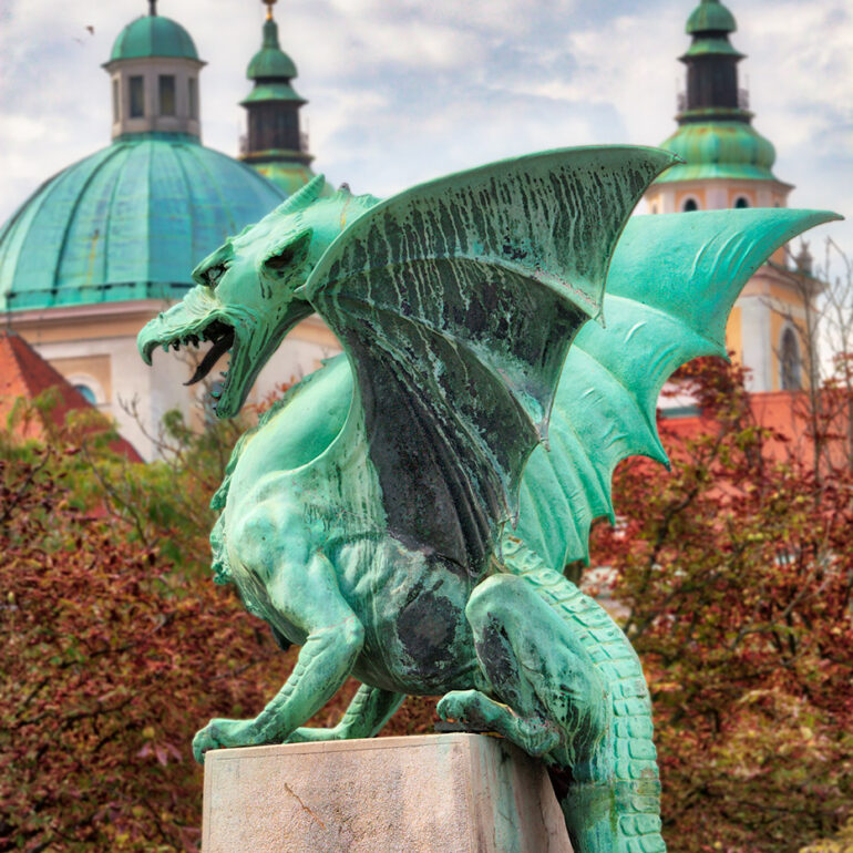 One of 4 dragons guarding the city.