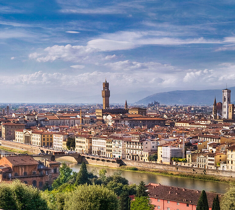 Florence seen from on top of the hill.