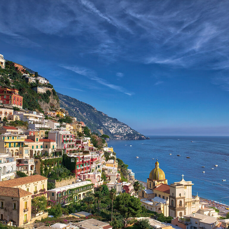 Looking across Positano.