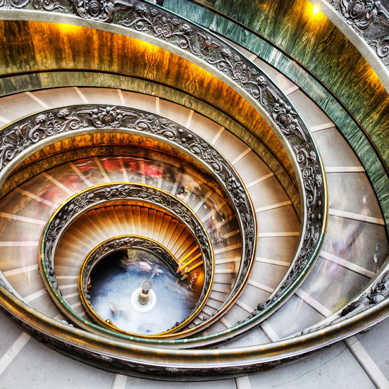 Vatican museum stairs.