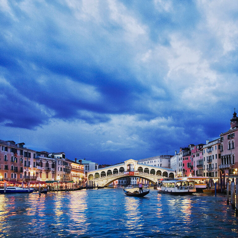Setup on the grand canal with a gondola.